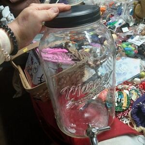 Mason Craft & More 8L Glass Drink Dispenser beverage container Push-down Spigot